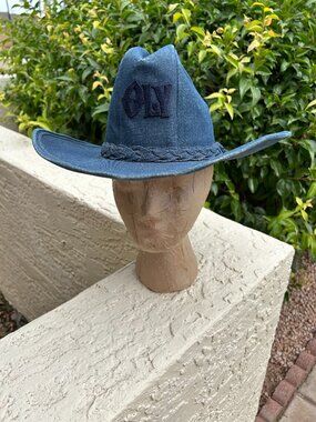 Vintage OLY beer Denim Cowboy Hat